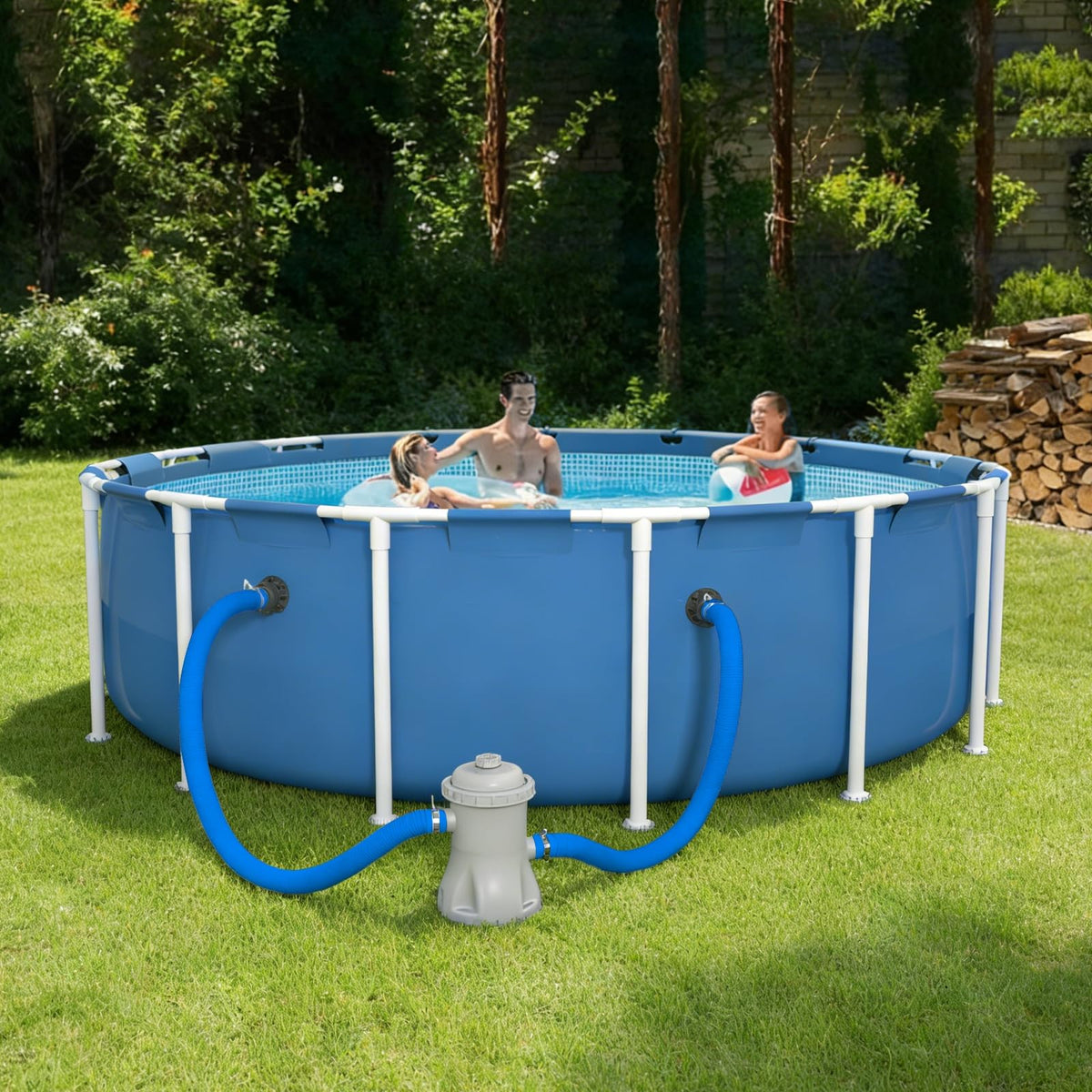 Poolvio DIY-installation setup shows quick, tool-free assembly.