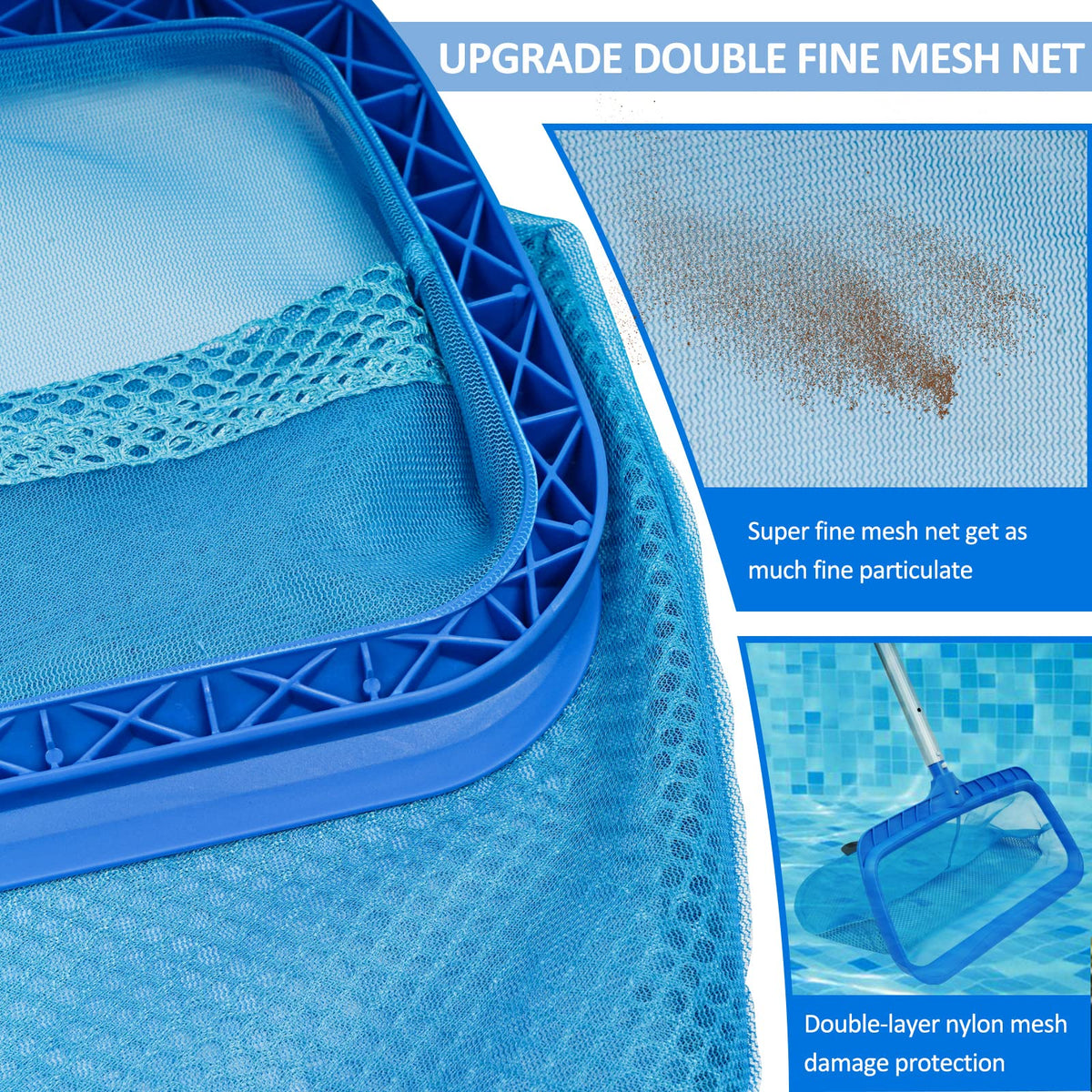 Poolvio reinforced ABS-frame keeps its shape during pool cleaning.