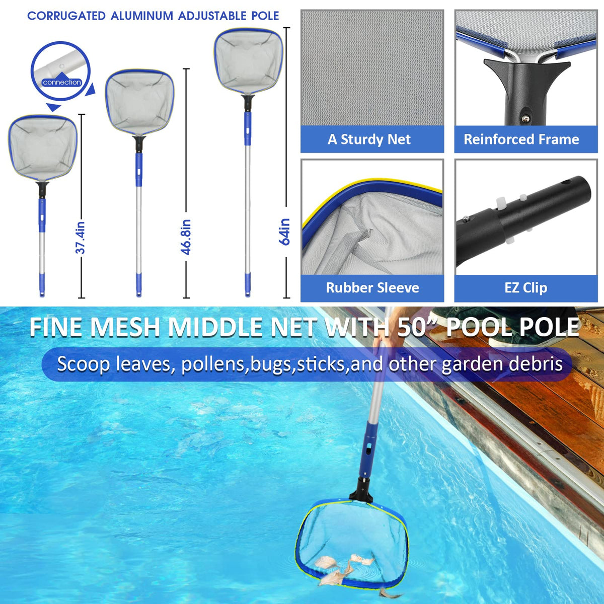 Poolvio EZ clip design keeps attachments secure during use