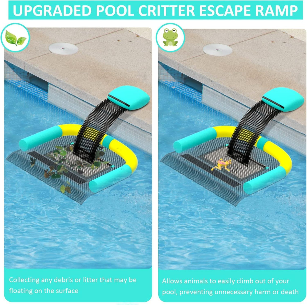 Poolvio floating ramp for pool provides quick exit for wildlife
