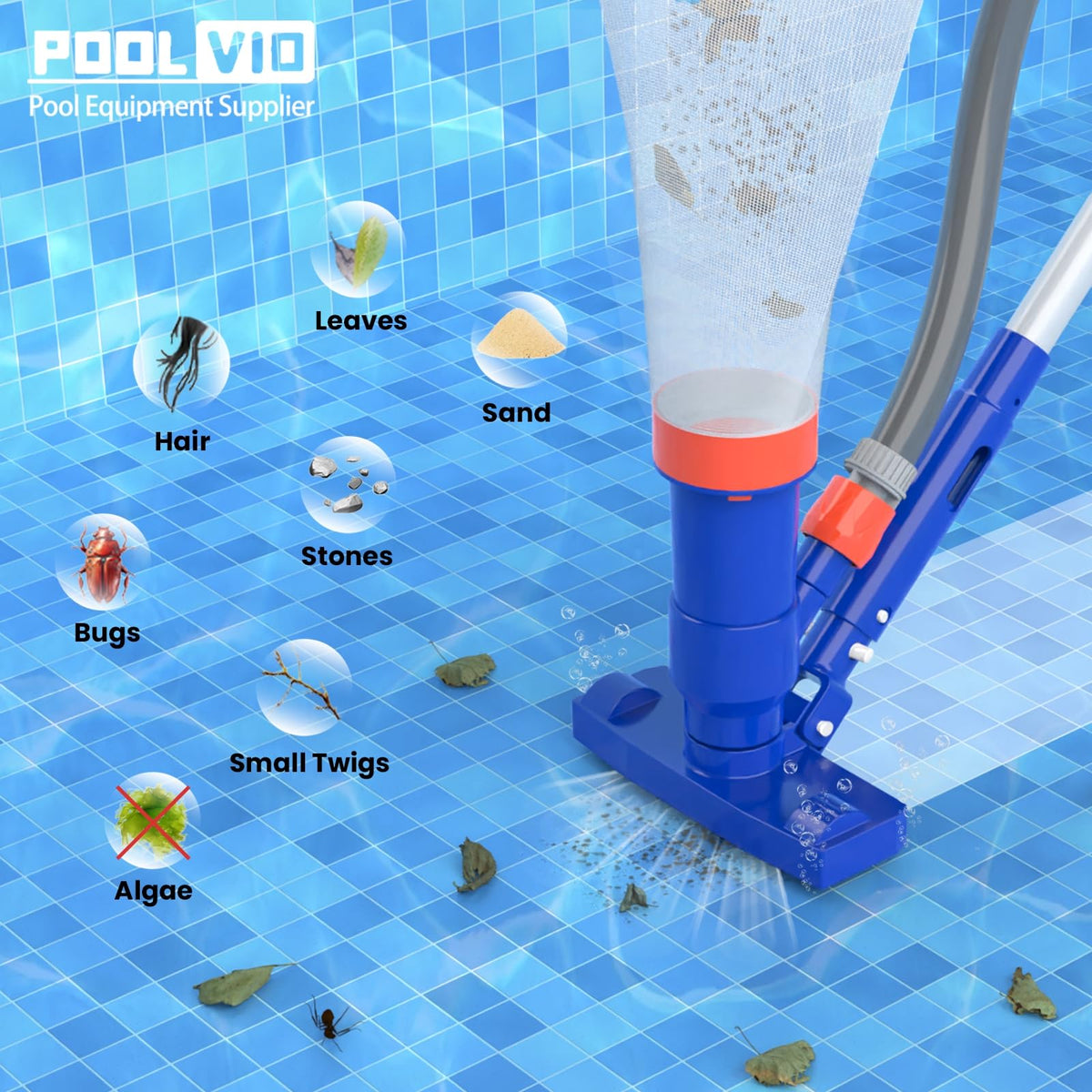 Poolvio Garden Hose Connection powers suction without electricity.
