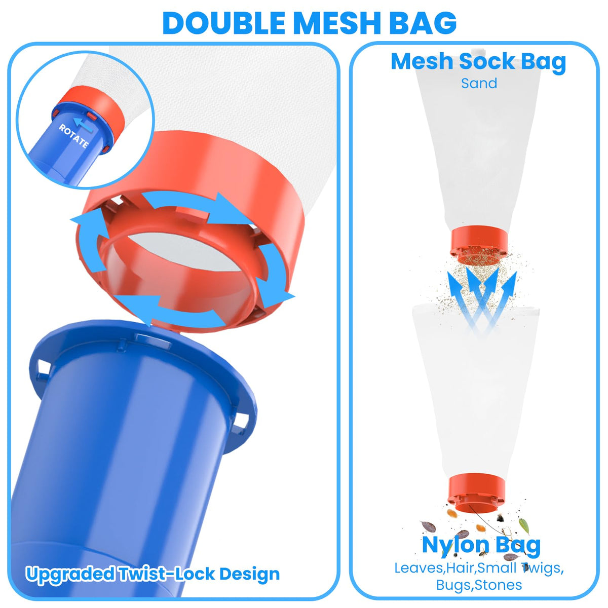 Poolvio Heavy-Duty Brush Head cleans walls and floors with durable bristles.