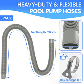Poolvio heavy-duty UV-resistant hose showing long-lasting pool filtration.