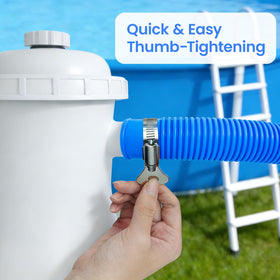 Poolvio Intex-pump connection demonstrates compatibility with popular pumps.
