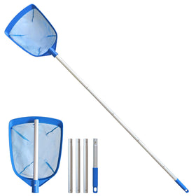 Poolvio leaf skimmer net with five-section pole for efficient debris removal