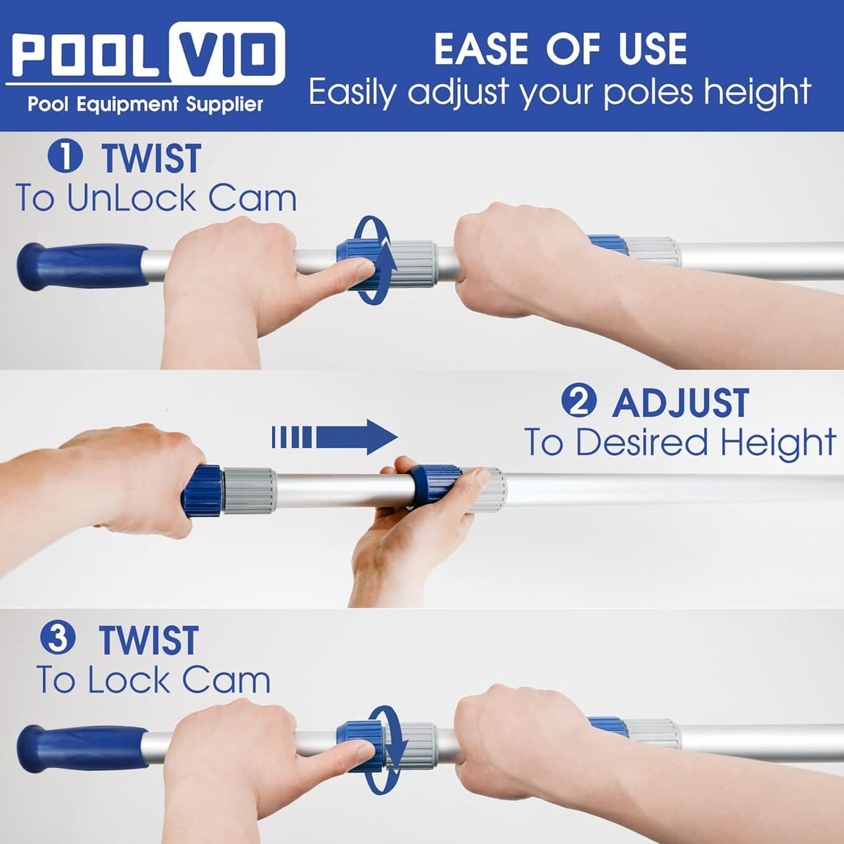 Poolvio one-point-two-millimeter wall adds strength for demanding use.
