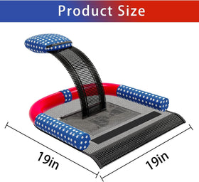 Poolvio pool surface skimmer net captures leaves and debris as it floats.