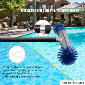 Poolvio Professional 1-1/4 inch pole connection fits most standard poles.