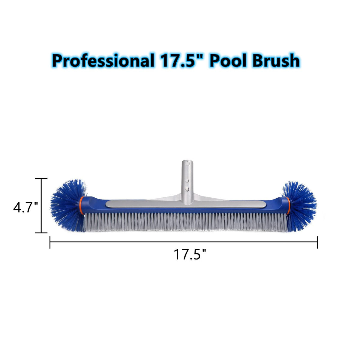 Poolvio Professional aluminum back and handle provide sturdy, durable cleaning power.