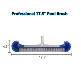 Poolvio Professional aluminum back and handle provide sturdy, durable cleaning power.