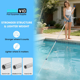 Poolvio rust-proof aluminum alloy construction ensures lightweight strength.