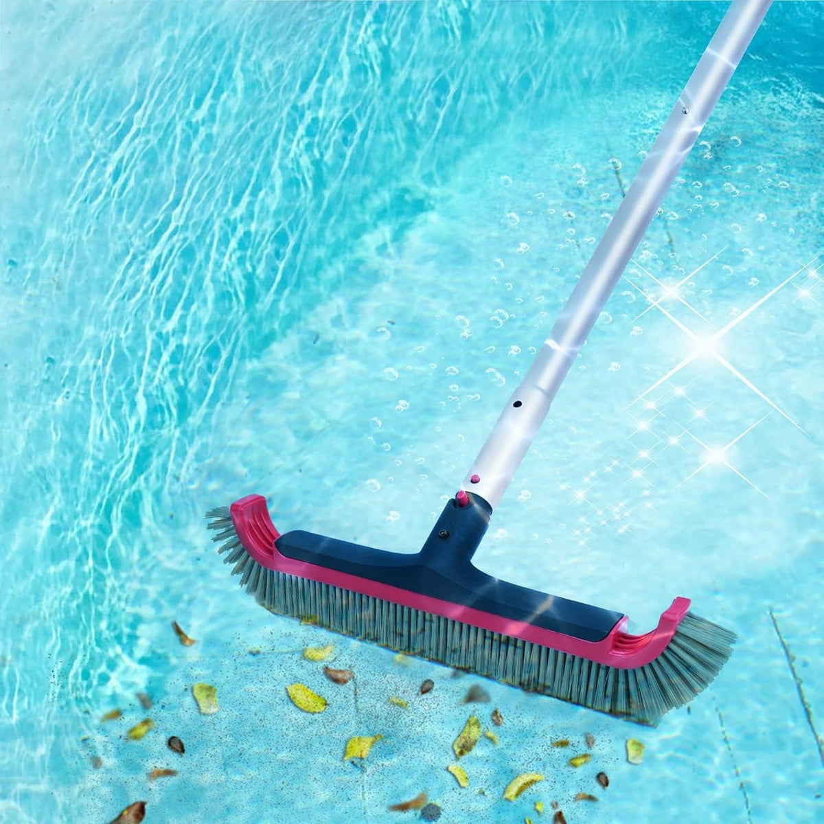 Poolvio rust-resistant aluminum pole stands up to frequent cleaning sessions.