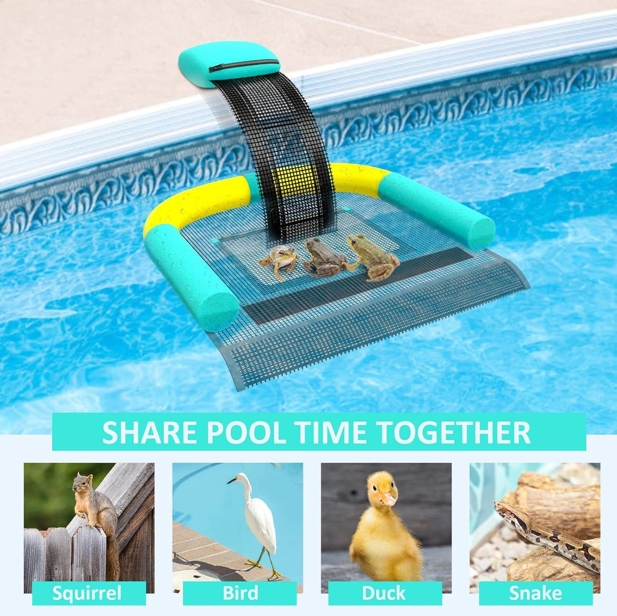 Poolvio textured grip surface helps animals climb out securely