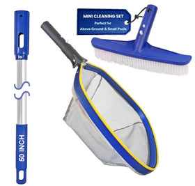 Poolvio ultra-fine mesh skimmer net removes fine debris from water surface