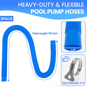 Poolvio UV-resistant hose close-up shows sturdy material for sun-heavy seasons.