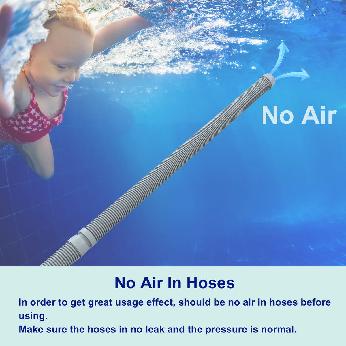 Poolvio tip: fill hose with water for optimal suction.