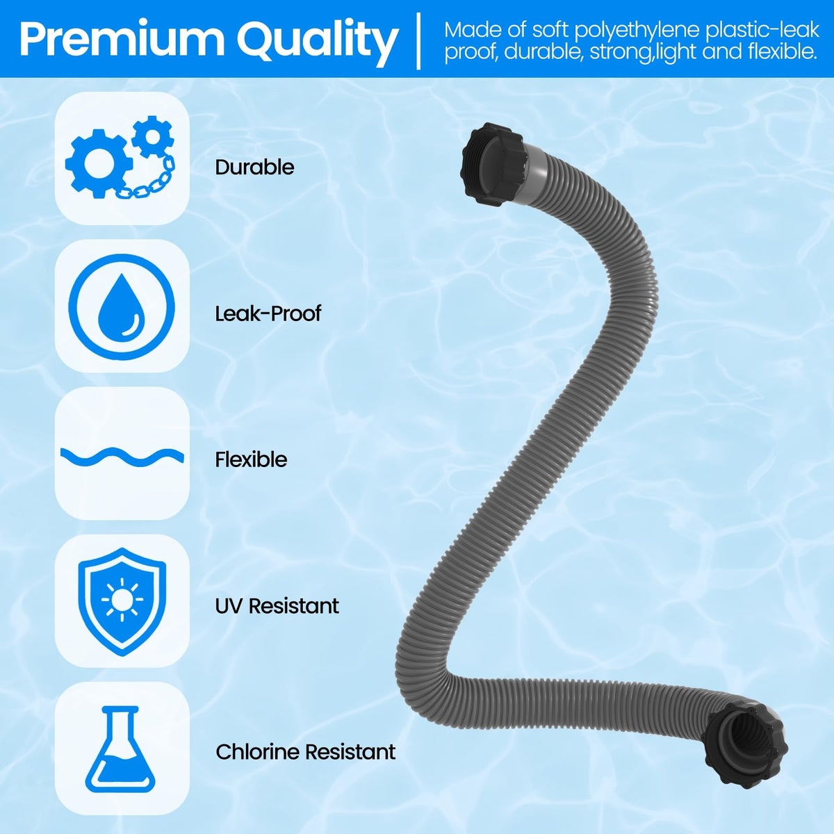 POOLWHALE pack of two hoses provides convenient replacement kit