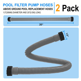 POOLWHALE 1.5x20 hose attached to pump demonstrates easy fitting