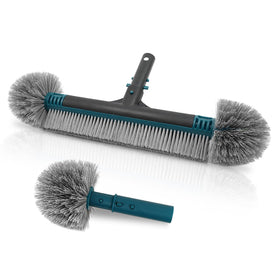 PoolWhale 20-inch pool brush head cleans large walls and floors efficiently.
