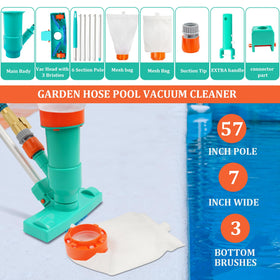 PoolWhale six-section telescopic pole extends reach for thorough cleaning