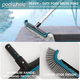 POOLWHALE angled 45-degree handle positions for comfortable brushing