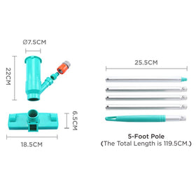 POOLWHALE brush and bag attachment aids deep debris removal