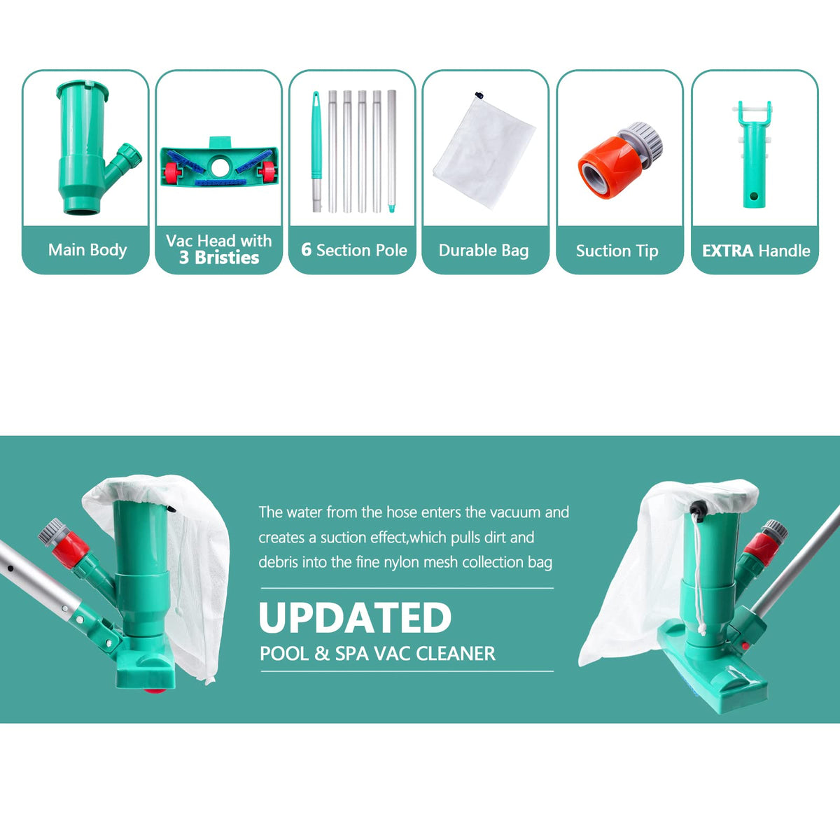 Poolwhale brushes underwater cleaner for effective scrubbing of bottom surfaces.