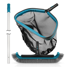 POOLWHALE cleaning kit with aluminum pole for easy pool maintenance