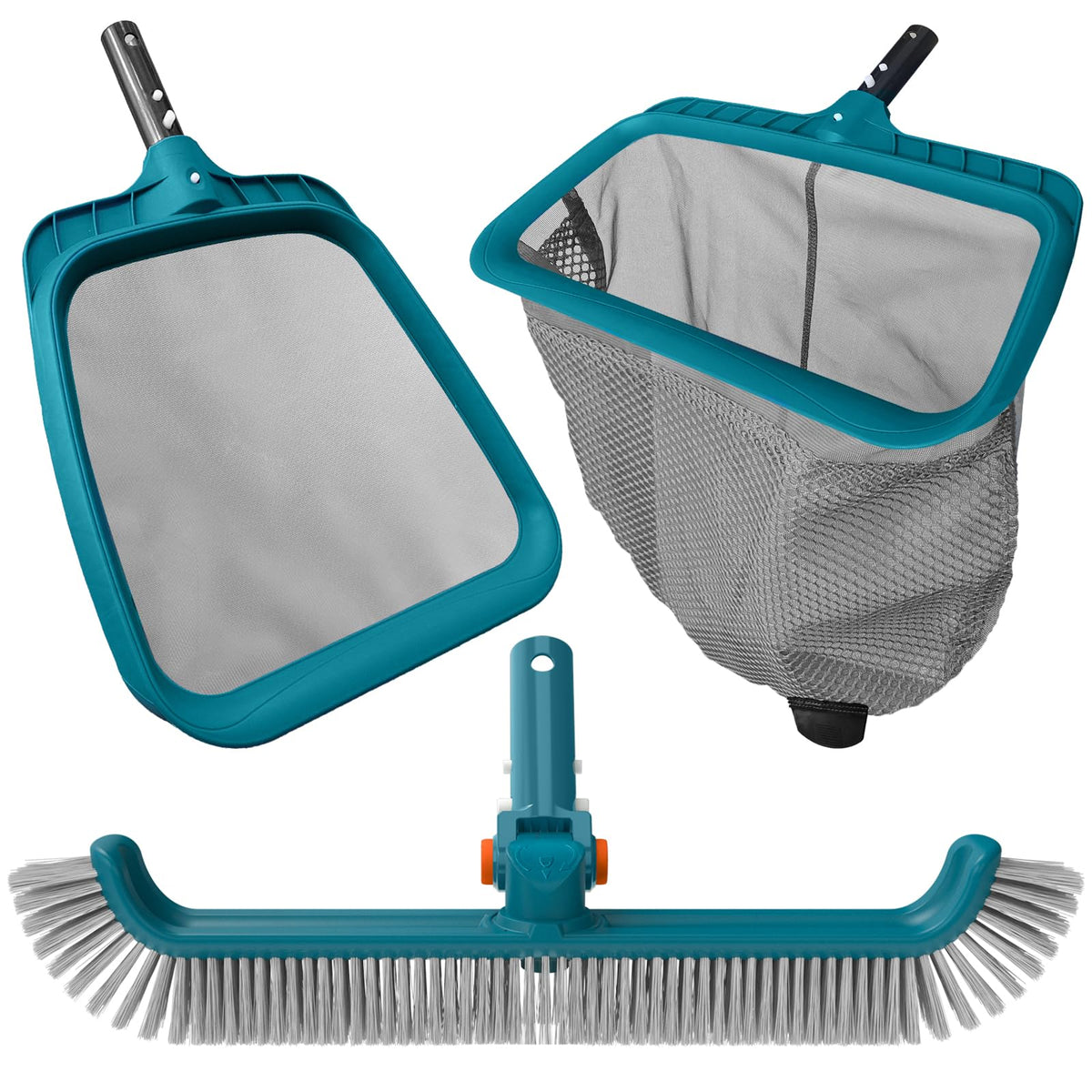 POOLWHALE Economy kit-skimmer-rake quickly removes leaves from pools