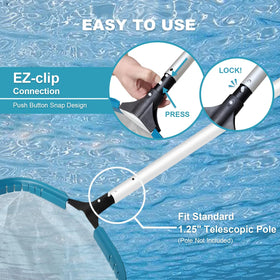 POOLWHALE EZ clip handle attachment prevents finger pinching.