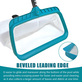 POOLWHALE heavy-duty plastic frame provides durable pool cleaning.