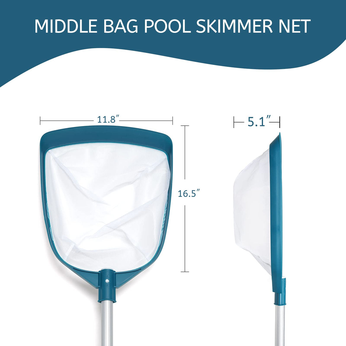 POOLWHALE integrated pole saves space and speeds cleaning.