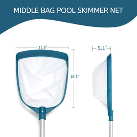 POOLWHALE integrated pole saves space and speeds cleaning.
