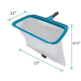 POOLWHALE multifunction debris scoop cleans leaves, insects, and more.