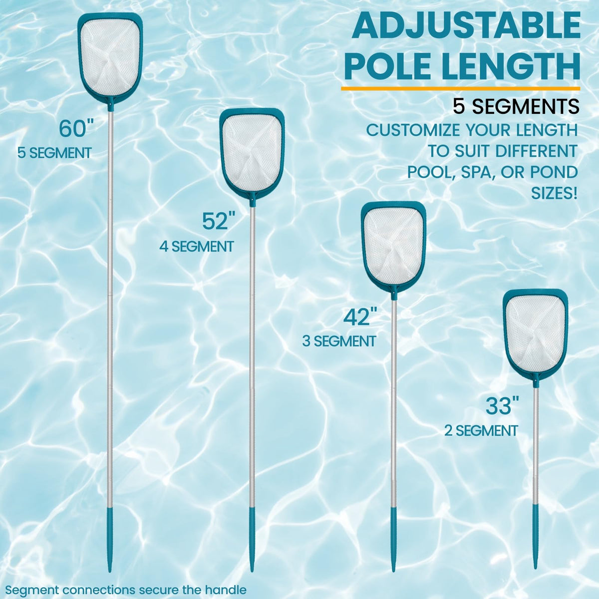 POOLWHALE medium-depth net designed for versatile pool cleaning