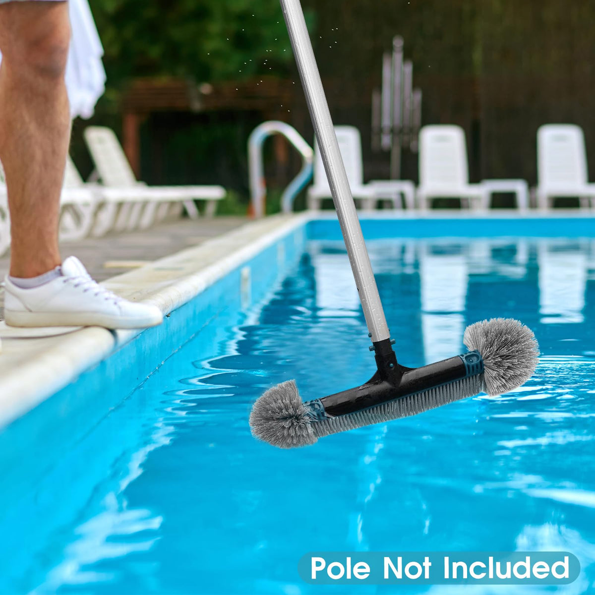 PoolWhale compatible with standard poles for extended reach.