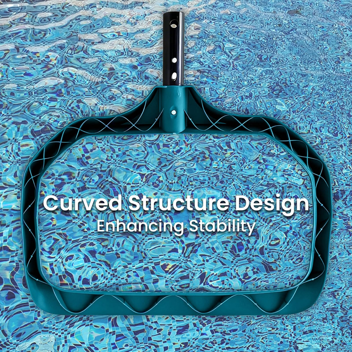 POOLWHALE versatile tool for surface and bottom debris removal.