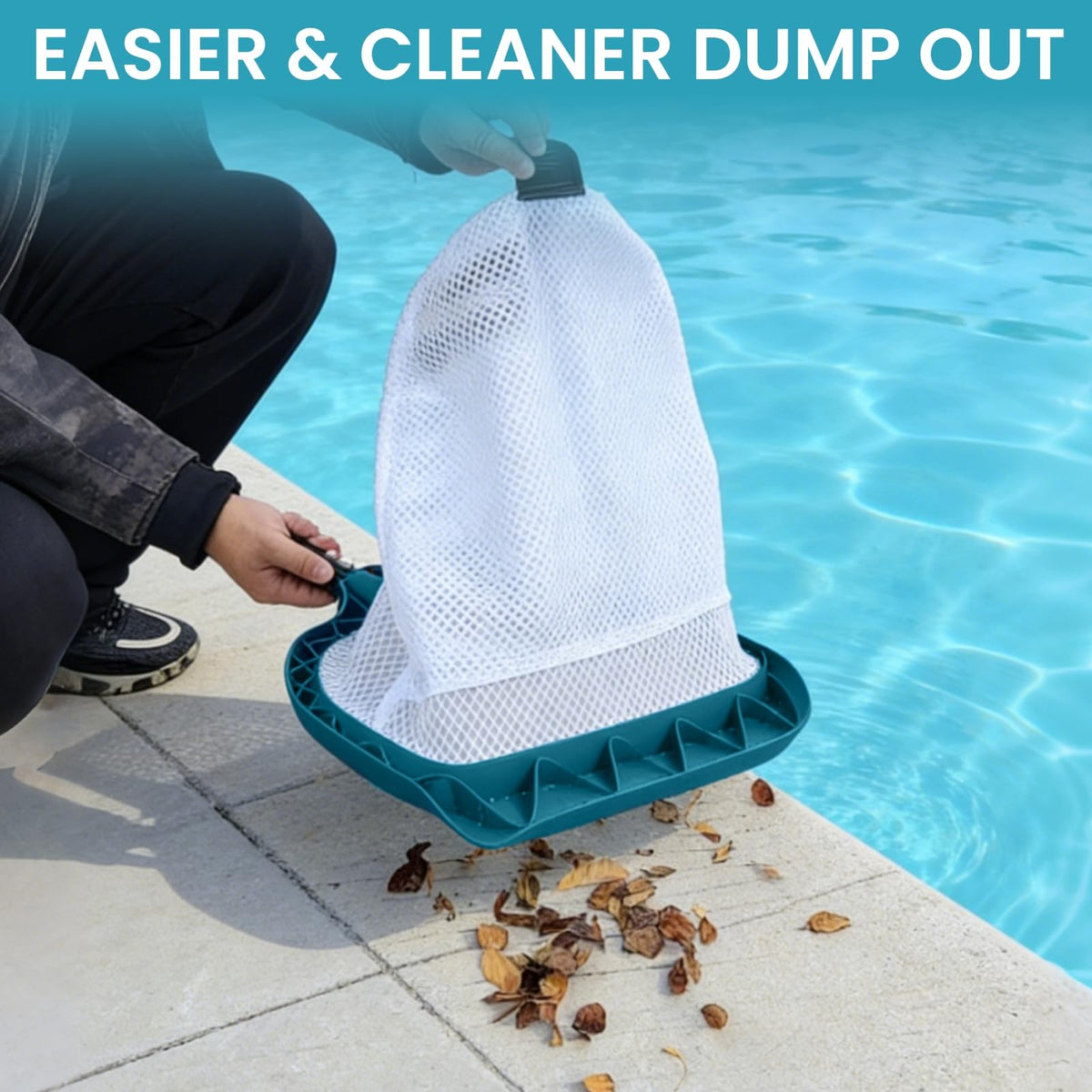 POOLWHALE pool skimmer net ideal for spas and fountains.
