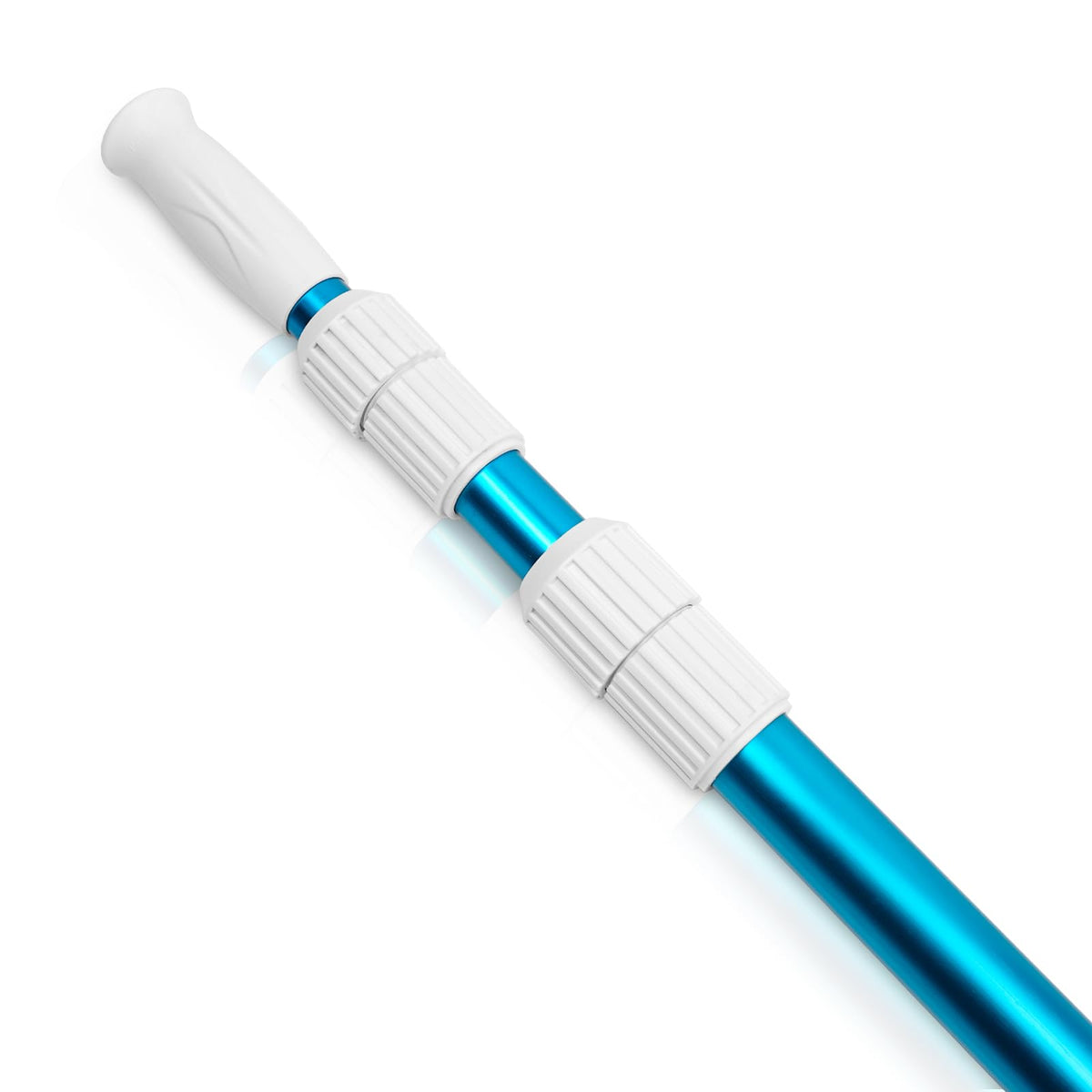 POOLWHALE Premium 15-Foot Telescopic Pool Pole extended reach for hard-to-reach corners.