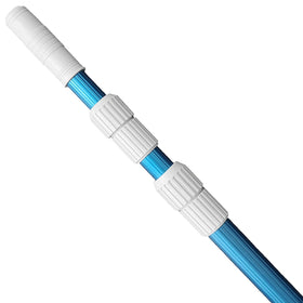 POOLWHALE Professional 12ft pole extended for maximum reach during pool cleaning.