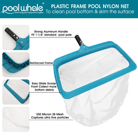 POOLWHALE Lightweight Frame reduces hand fatigue during routine maintenance.