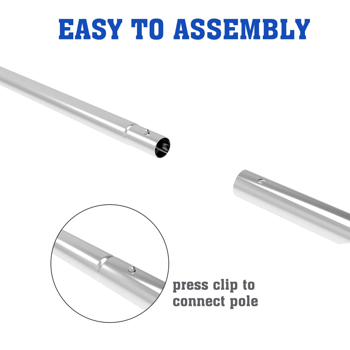POOLWHALE 1-1/4-inch standard connector fits most pool tools.