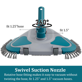 POOLWHALE weighted design sinks to the bottom for consistent suction