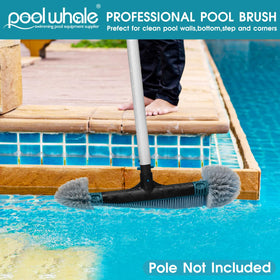 PoolWhale wide cleaning head covers more area per pass.