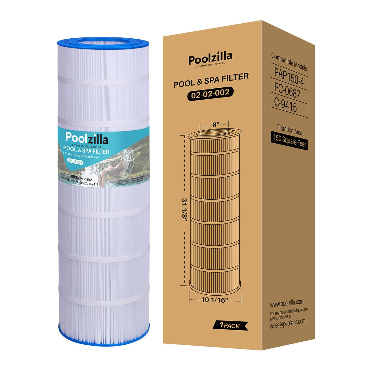 Poolzilla cc150-compatible cartridge for efficient filtration in residential pools.
