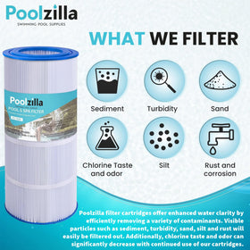 Poolzilla easy-clean cartridge enables quick maintenance after use.