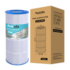 Poolzilla filter compatible with Pentair CC100 improves flow and maintenance ease.