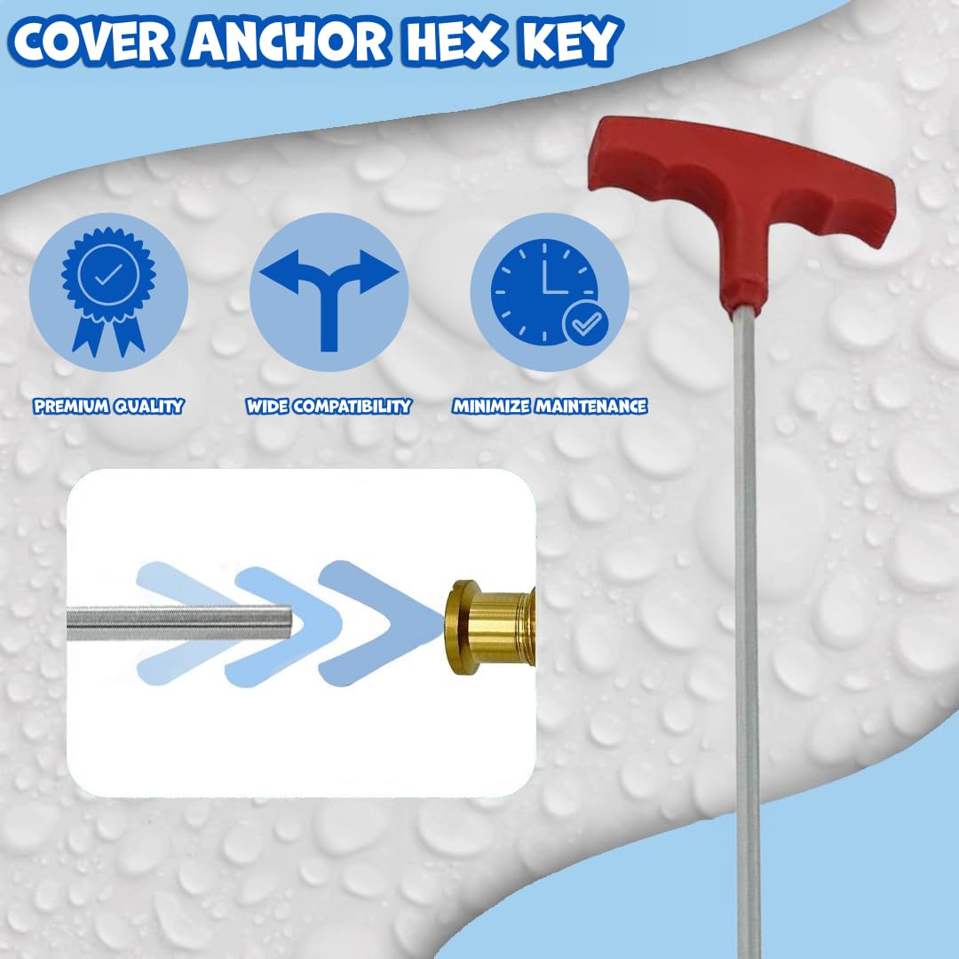 Poolzilla hex key in action lowering anchors for easy removal.
