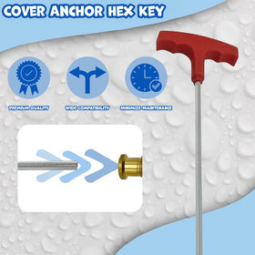 Poolzilla hex key in action lowering anchors for easy removal.