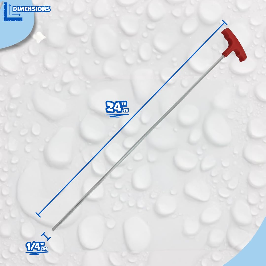 Poolzilla hex key in action raising anchors for secure installation.